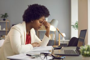 Nonprofit employee stressed